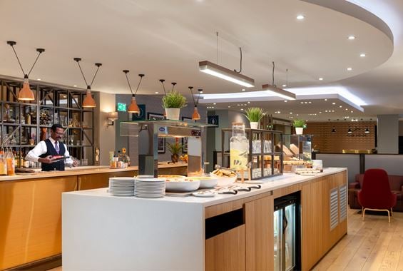 Food area at Club Aspire Lounge Gatwick North Terminal